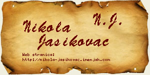 Nikola Jasikovac vizit kartica